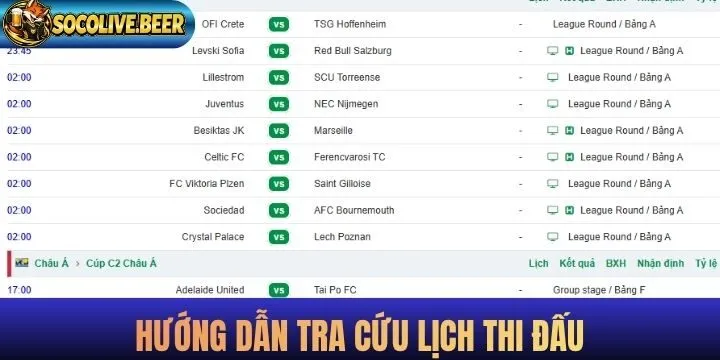 Hướng dẫn tra cứu lịch thi đấu tại nhà cực dễ dàng nhất