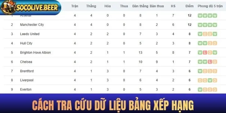 Hướng dẫn cách sử dụng bảng xếp hạng hiệu quả