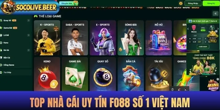 Top nhà cái uy tín Fo88 số 1 Việt Nam