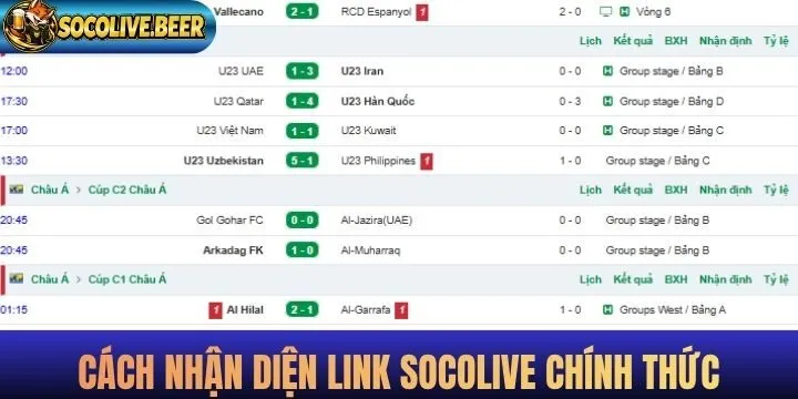 Cách nhận diện đường dẫn Socolive chính thức