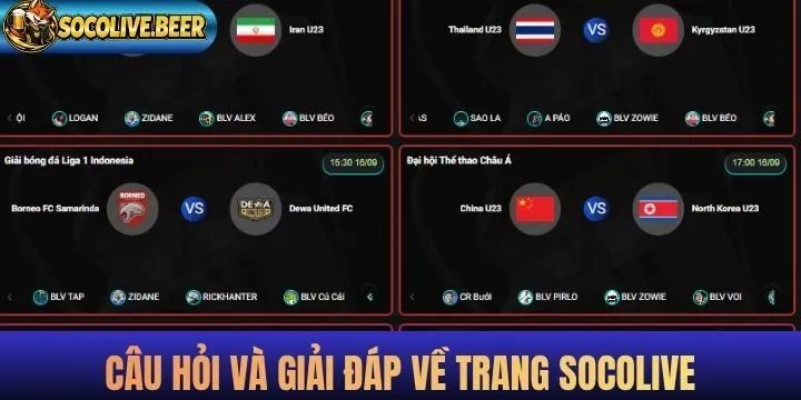 FAQs - Giải đáp câu hỏi liên quan đến Socolive tv